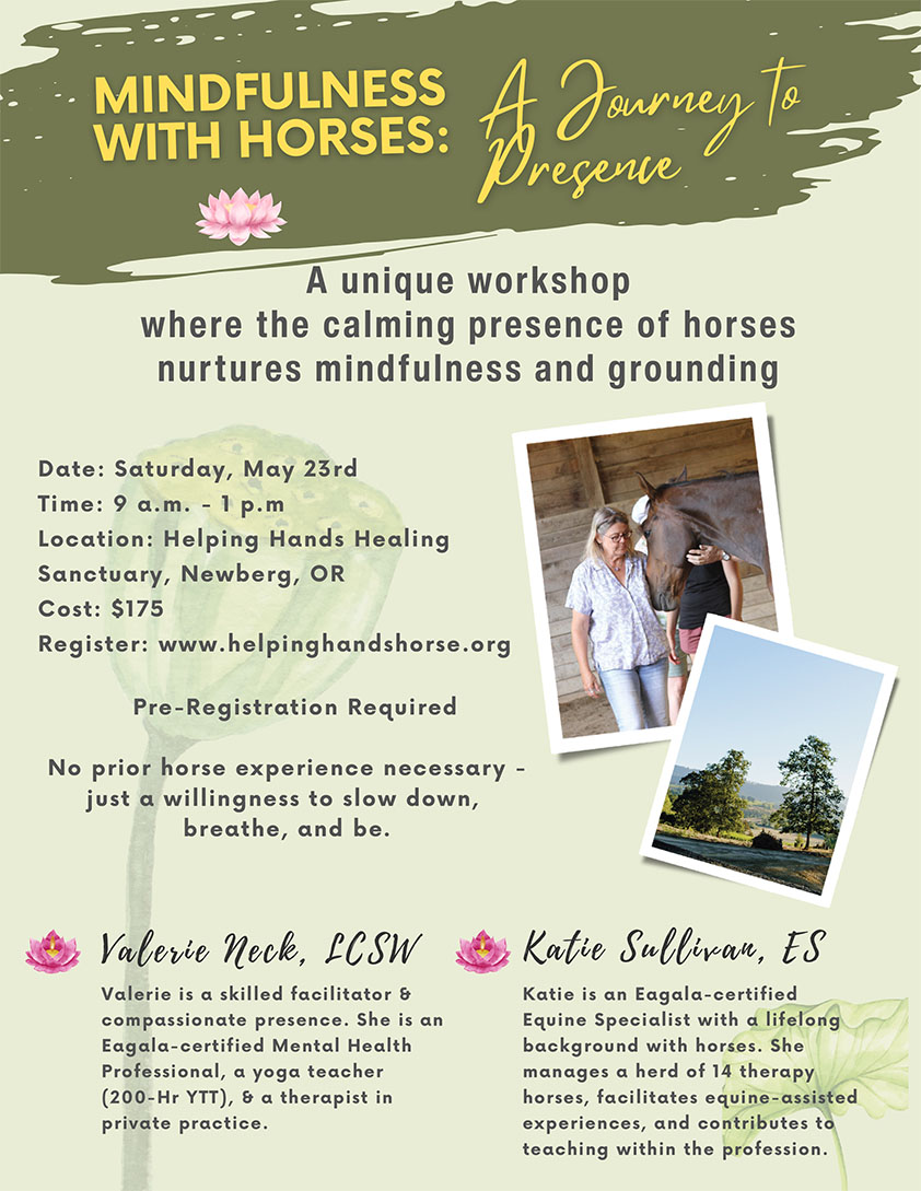 Mindfulness With Horses: A Journey to Presence - Workshop Flyer